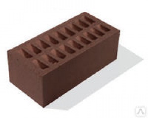 Облицовочный кирпич, Утолщенный рядовой Шоколад, М 125-150, 250х120х88 